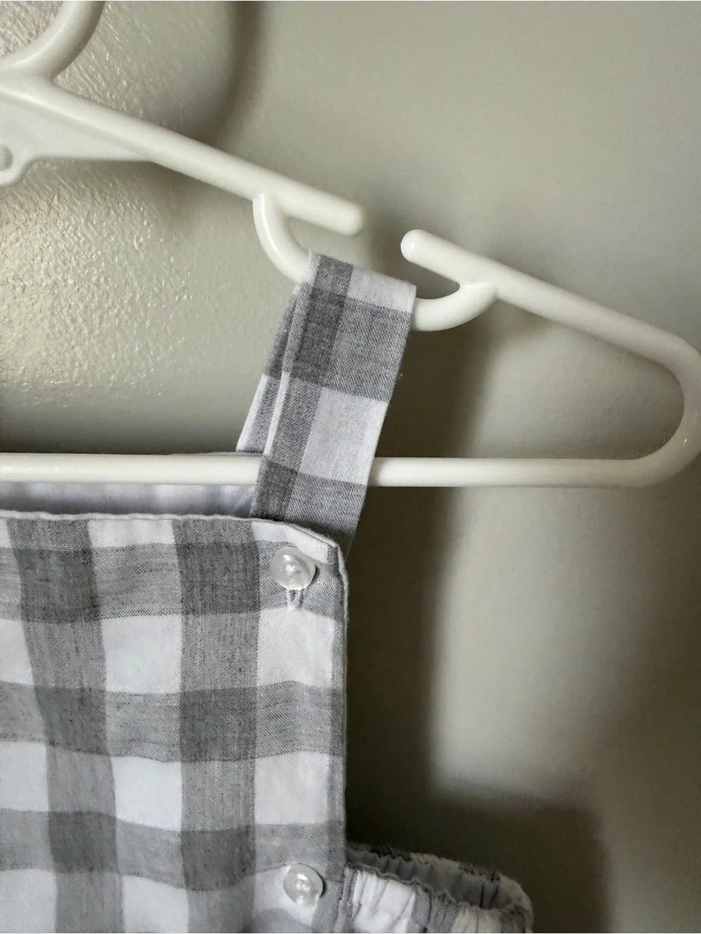 Mud Pie Baby 6-9M Gray White Gingham Romper Sleeveless Unisex One Piece